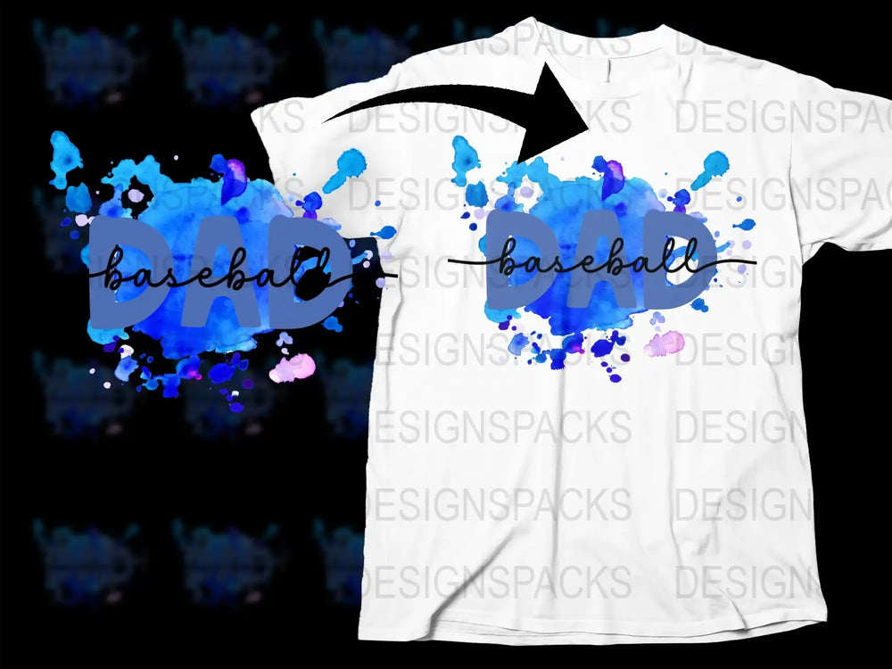 Abstract Watercolor Splash Baseball T-Shirt, Colorful Sports Tee, Unisex Casual Wear, Artistic Baseball Graphic Shirt