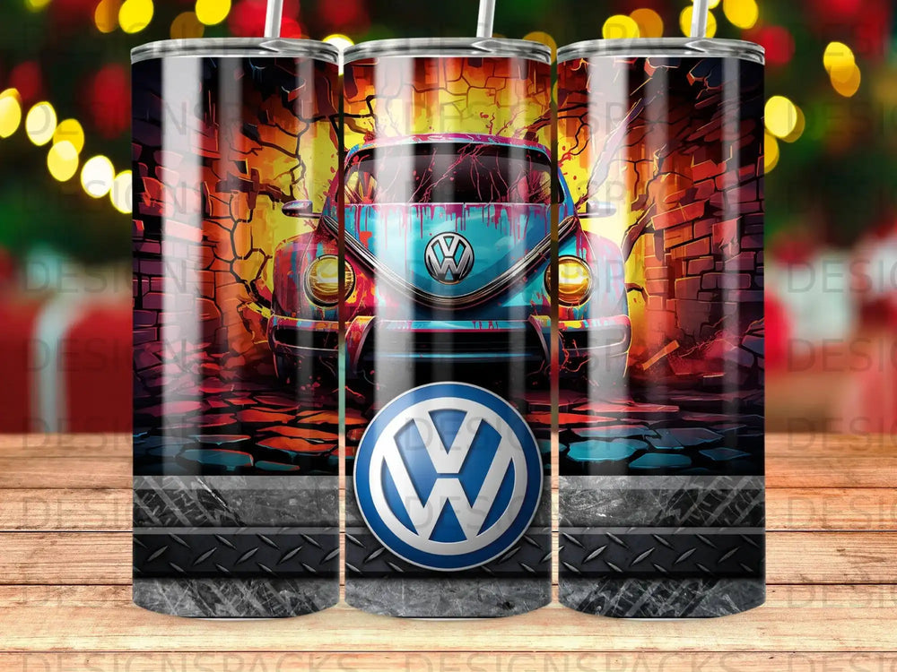 Classic Volkswagen Beetle with abstract background and metallic texture.