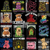 Load image into Gallery viewer, 38 Good Vibes Teedy Bear Street Wear Designs Bundle Png Eps
