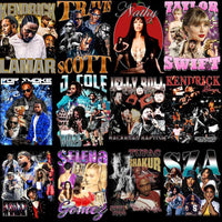 Load image into Gallery viewer, 38 Music Mix Pop Rap Kpop Stars Bootleg Designs Bundle PNG
