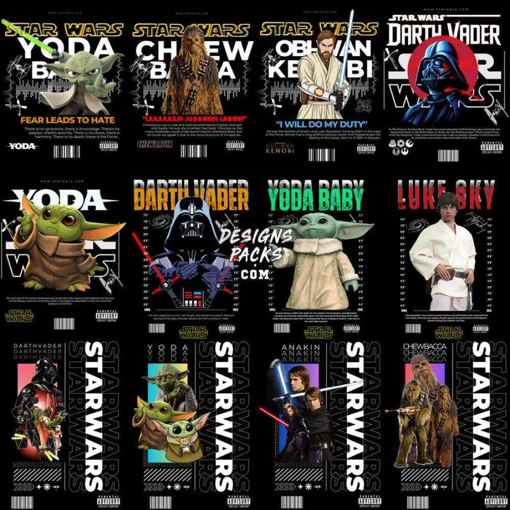 38 Space Movie Street Wear Designs Bundle Png