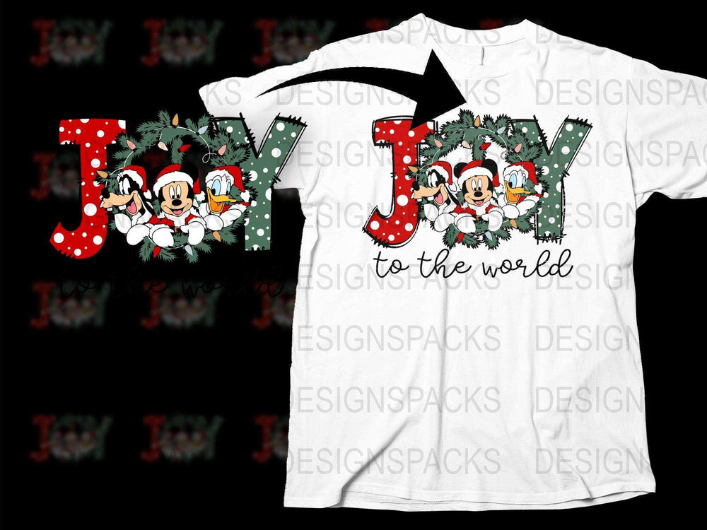 Joy to the World Christmas T-Shirt, Cute Penguin Holiday Graphic Tee, Festive Winter Apparel for Adults and Kids