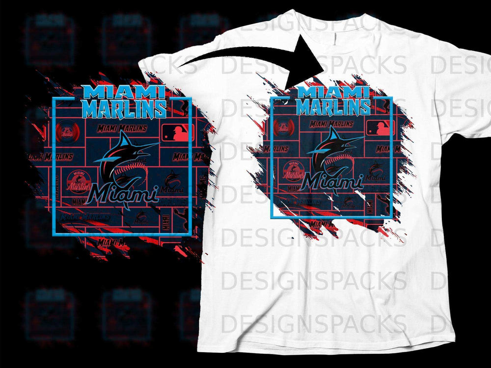 Miami Marlins Graphic Design T-shirt