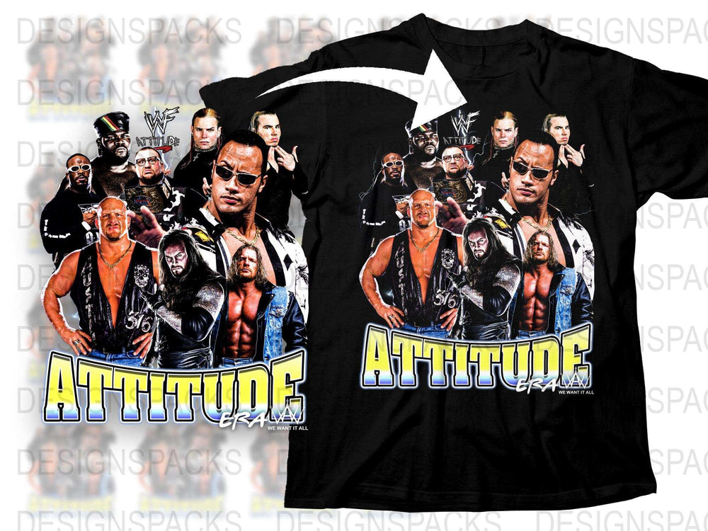 Vintage Attitude Era Wrestling T-Shirt, Classic Wrestlers Graphic Tee, 90s Retro Wrestling Fans Apparel