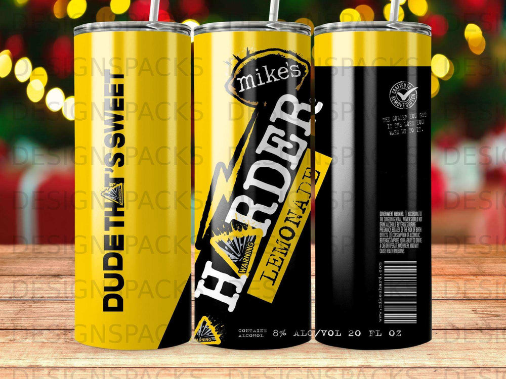 Mike's Hard Lemonade can with warning text about alcohol and pregnancy.