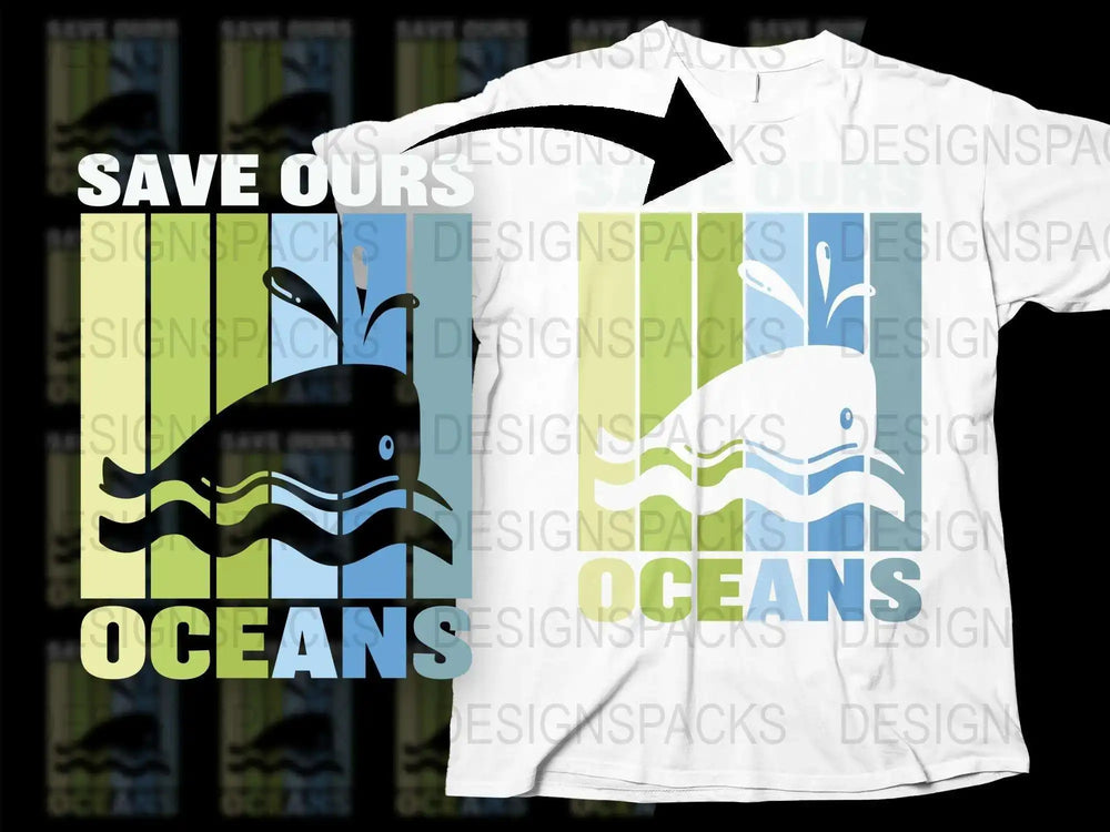 Save Our Oceans T-Shirt, Whale Graphic, Eco Awareness, Environmental Activist Tee, Marine Life Conservation, Unisex Eco-Friendly Apparel