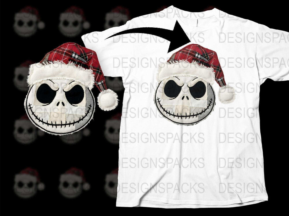 Festive Skull T-Shirt with Plaid Hat, Christmas Skeleton Tee, Holiday Apparel for Adults and Teens