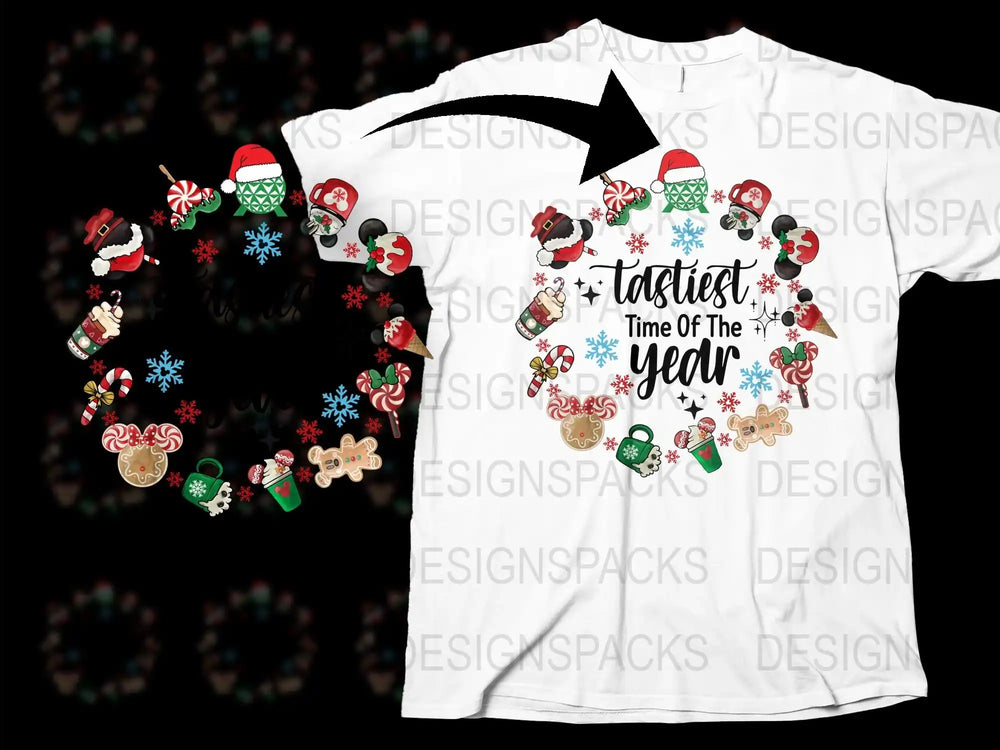 Festive Christmas T-Shirt Snowman Reindeer Santa Graphics Holiday Season Tee Gift