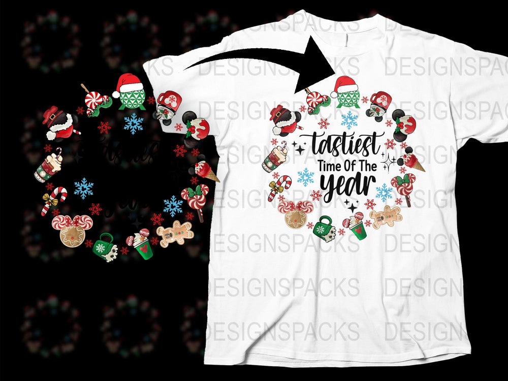 Festive Christmas T-Shirt Snowman Reindeer Santa Graphics Holiday Season Tee Gift