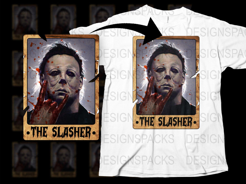 Horror Movie Inspired T-Shirt, The Slasher Graphic Tee, Bloody Halloween Costume Shirt, Scary Film Apparel