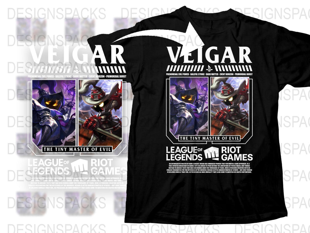 League of Legends Veigar T-Shirt, Tiny Master of Evil Graphic Tee, Gamer Apparel, Unisex Black Cotton Shirt