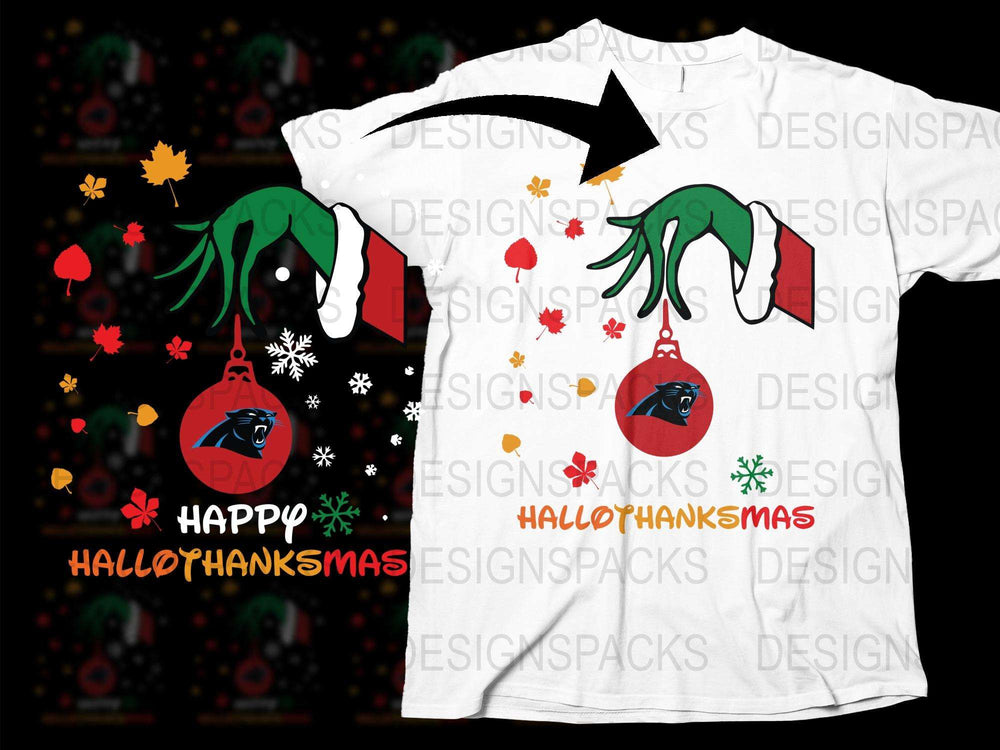Happy HalloThanksMas T-Shirt, Festive Holiday Tee, Christmas Thanksgiving Halloween Combo Shirt