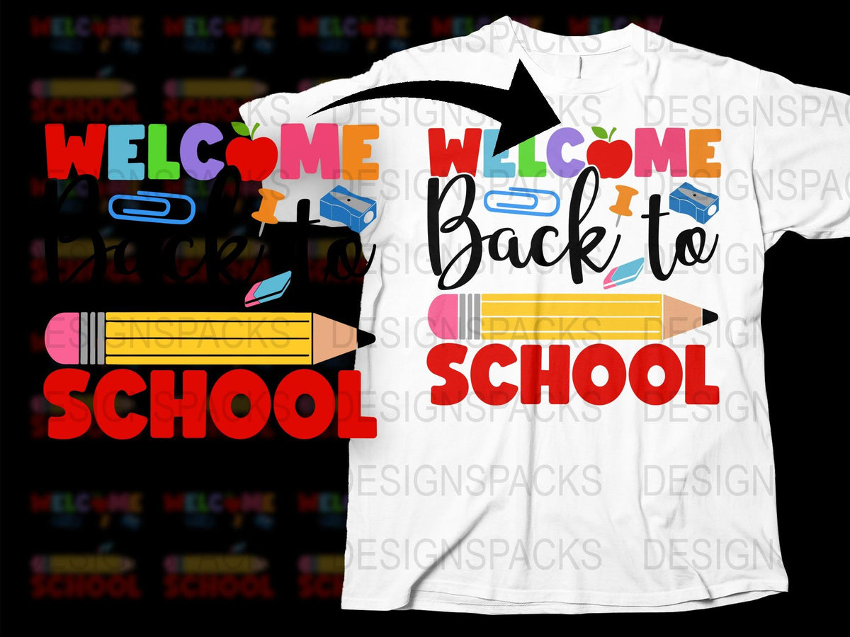 Welcome Back to School T-Shirt, Colorful Teacher Graphic Tee, Unisex School Supplies Shirt