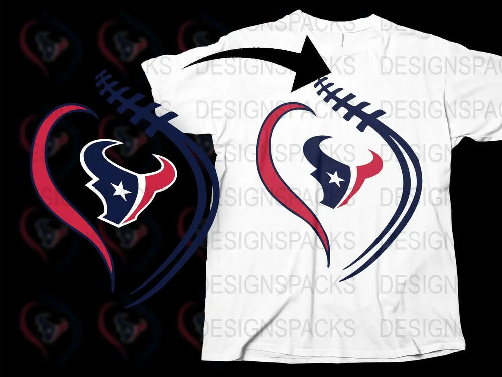 Houston Texans Inspired T-Shirt, Heartbeat Design, Sports Fan Apparel, Unisex Graphic Tee