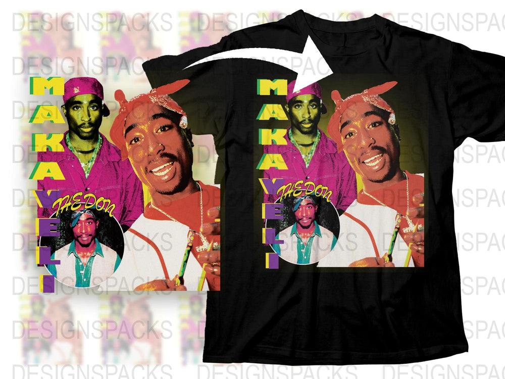 Vintage Hip Hop Artist Graphic T-Shirt, 90s Rap Music Legend Tee, Colorful Retro Style Top, Urban Fashion Wear