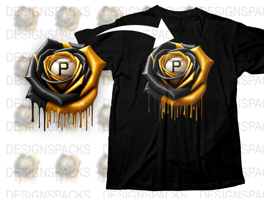 Golden Drip Letter P Graphic T-Shirt, Stylish Unisex Black Tee, Unique Metallic Design Casual Wear