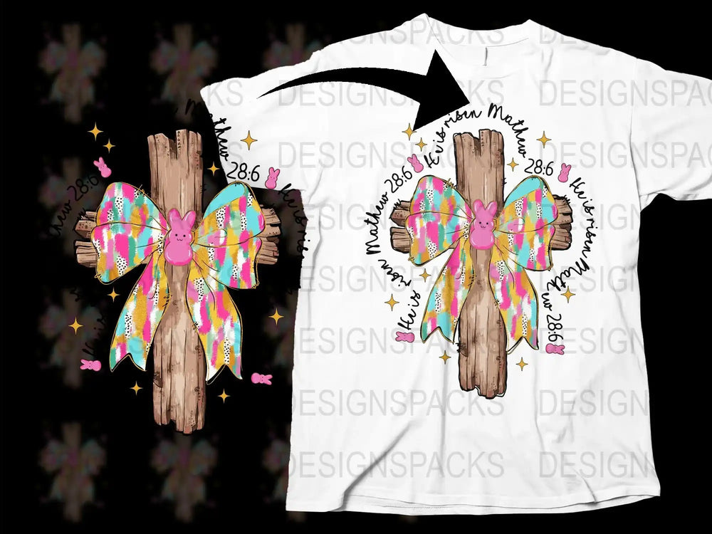 Colorful Boho Cross T-Shirt, Floral Pattern, Christian Faith Apparel, Women's Fashion Top