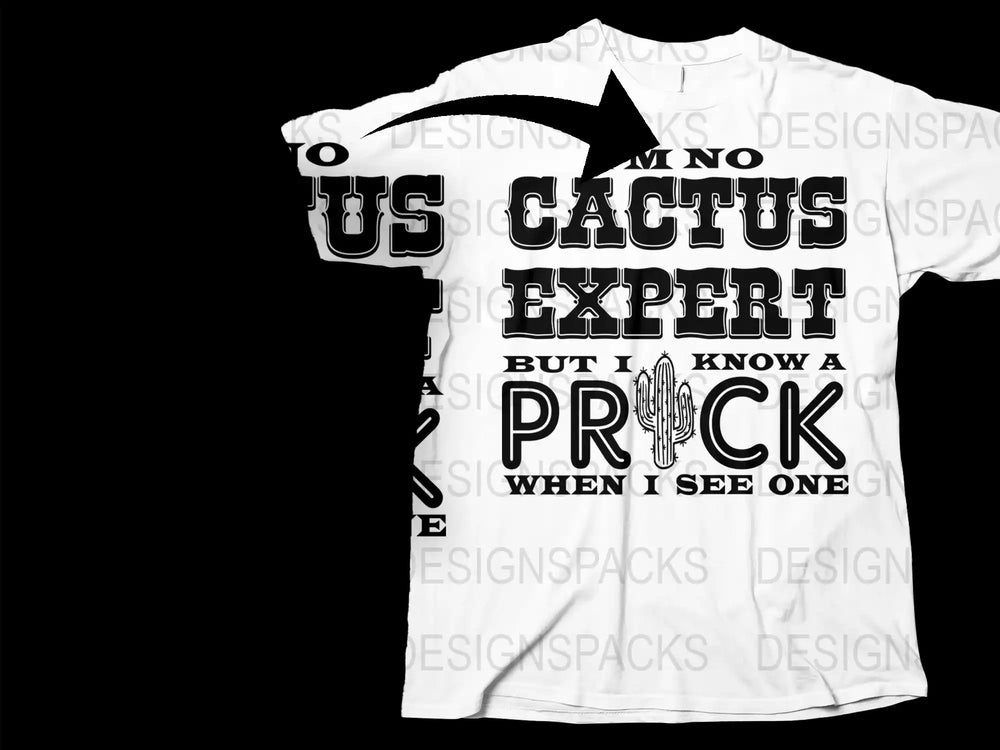 Cactus Expert Funny Quote T-Shirt, White Graphic Tee, Plant Lover Gift, Unisex Casual Shirt