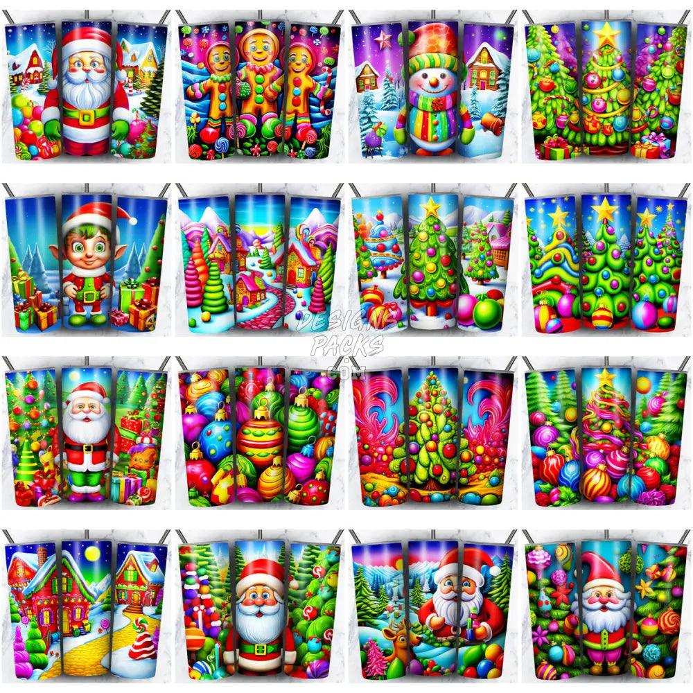 39 Christmas Cute Colorful Tumbler Wrap Bundle Jpg