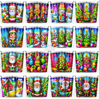 Load image into Gallery viewer, 39 Christmas Cute Colorful Tumbler Wrap Bundle Jpg
