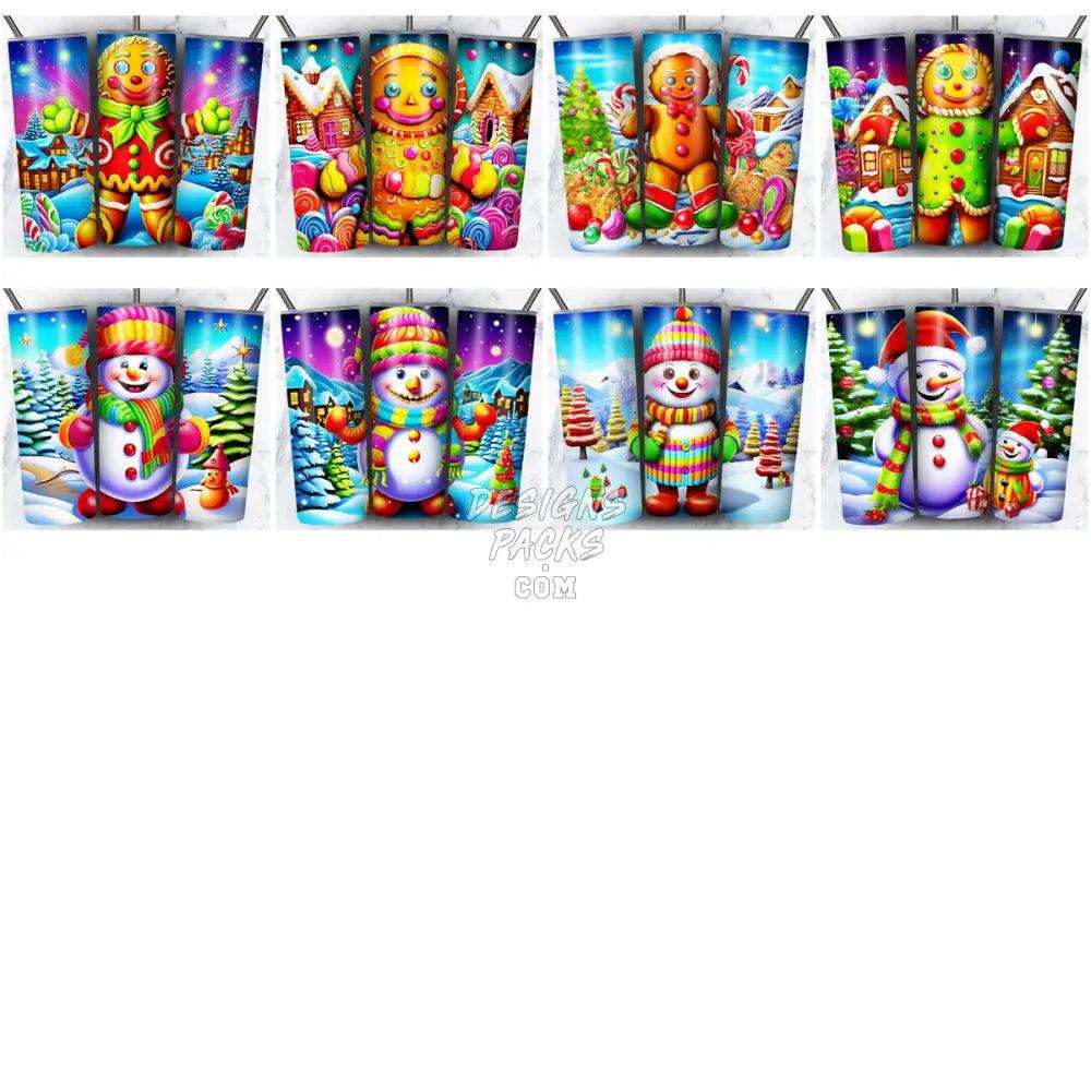 39 Christmas Cute Colorful Tumbler Wrap Bundle Jpg