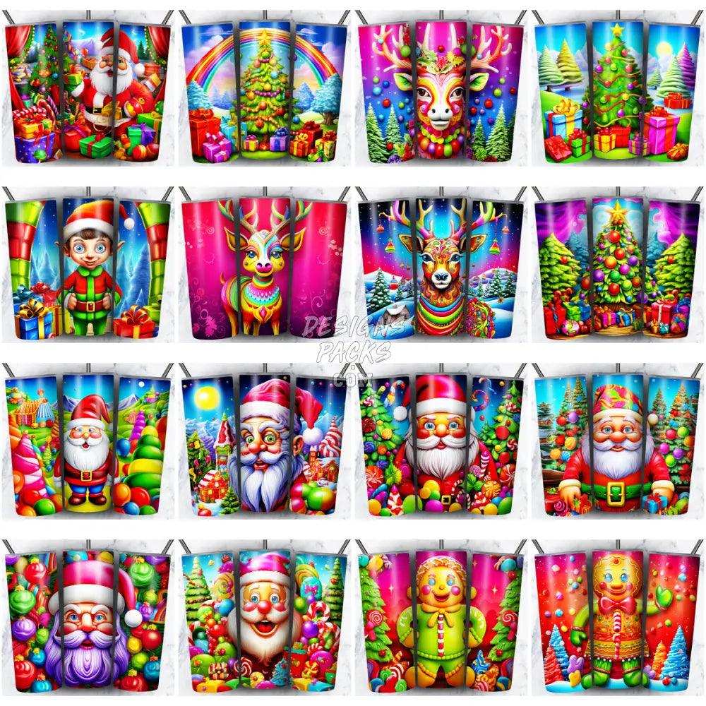 39 Christmas Cute Colorful Tumbler Wrap Bundle Jpg