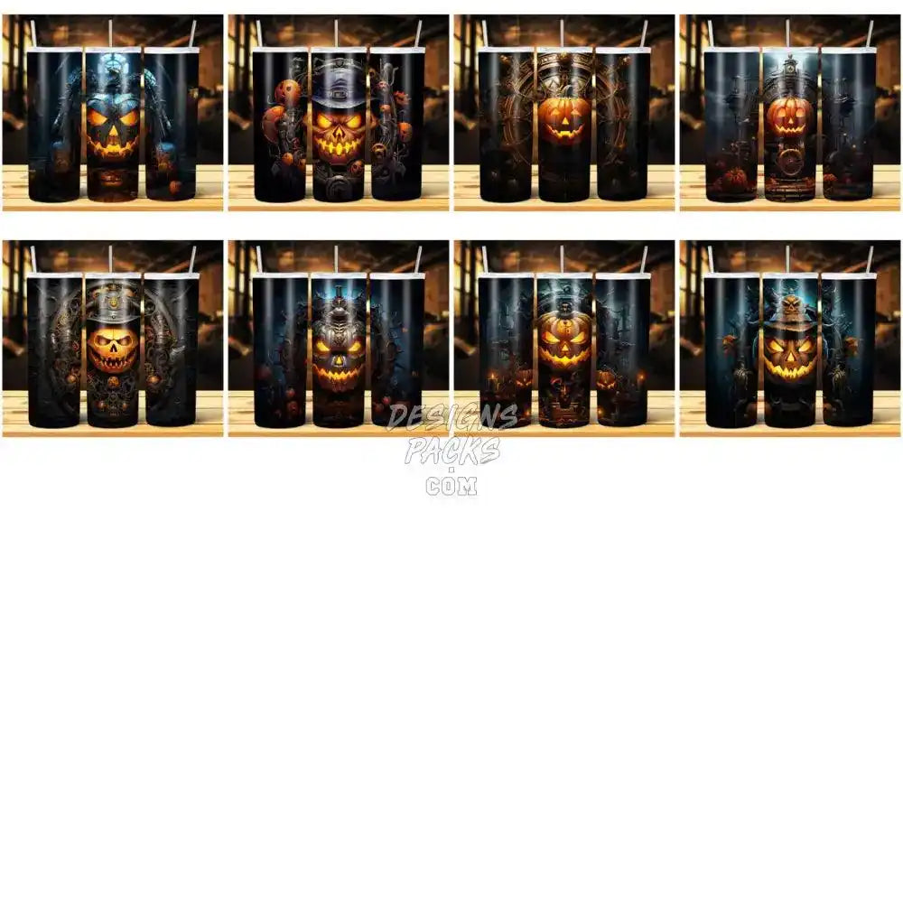 39 Jack O Lantern Metallic Tumbler Wrap Bundle Jpg