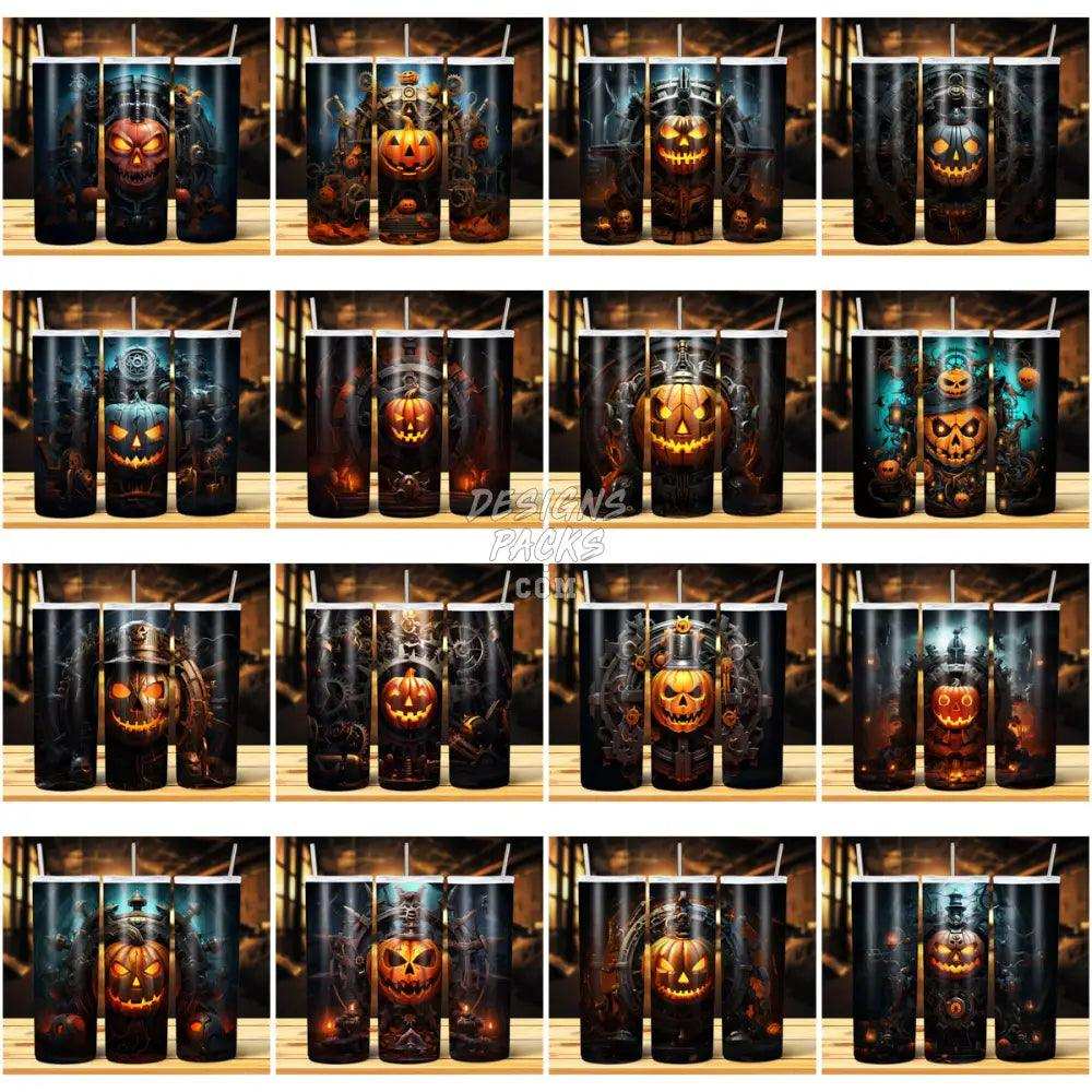 39 Jack O Lantern Metallic Tumbler Wrap Bundle Jpg