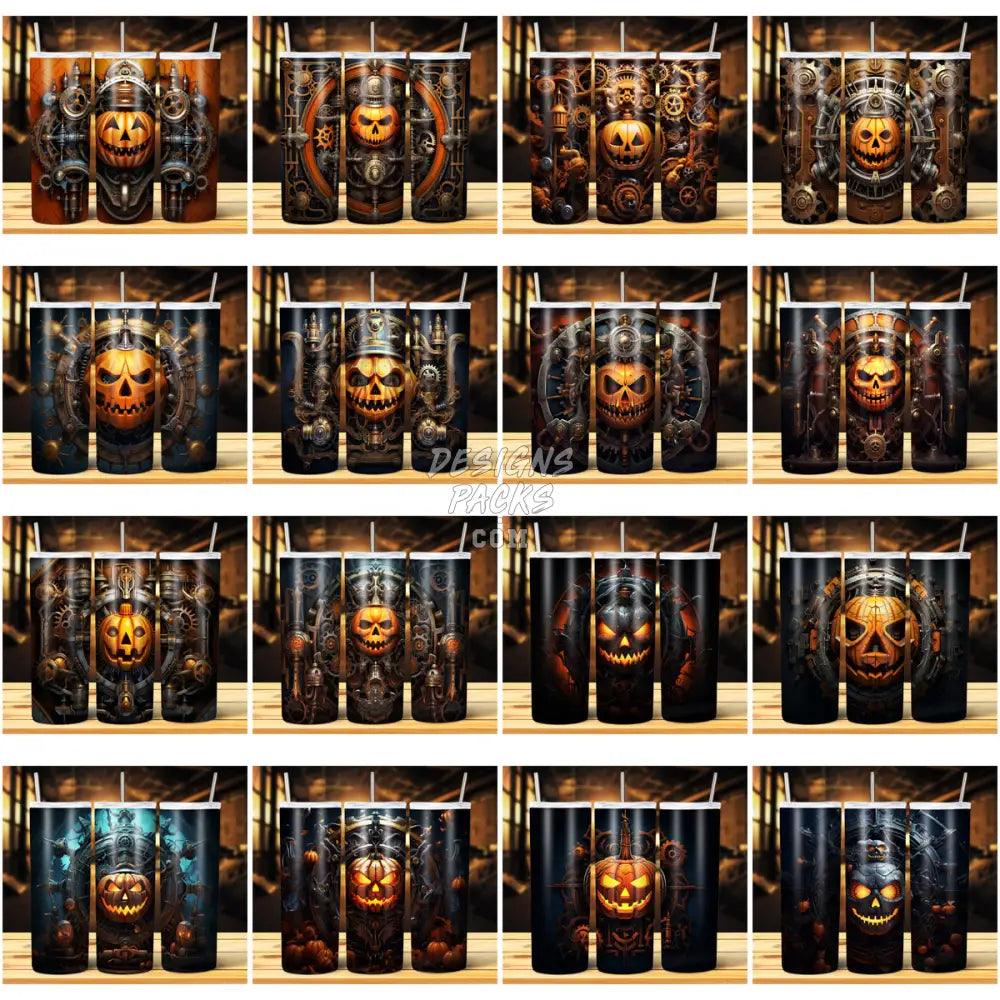 39 Jack O Lantern Metallic Tumbler Wrap Bundle Jpg