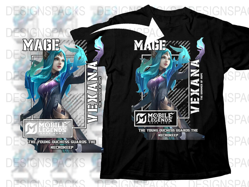 Mobile Legends Vexana Character T-Shirt, Gaming Graphic Tee, The Young Duchess Guards Design