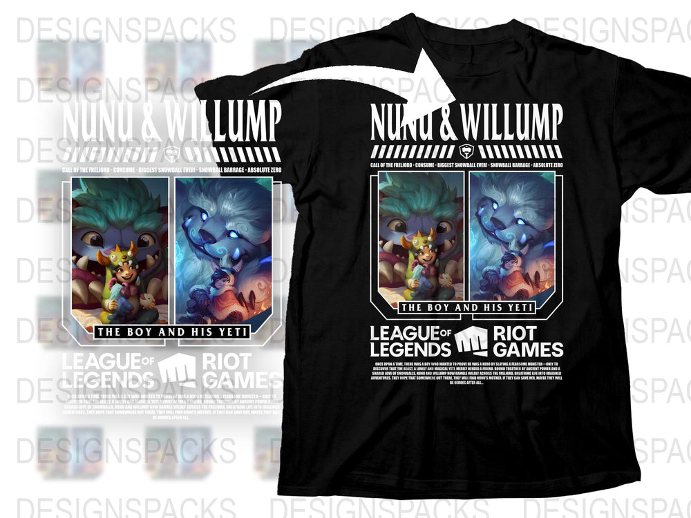 League of Legends Nunu and Willump T-Shirt, Graphic Tee, Gamer Gift, Unisex Cotton Shirt