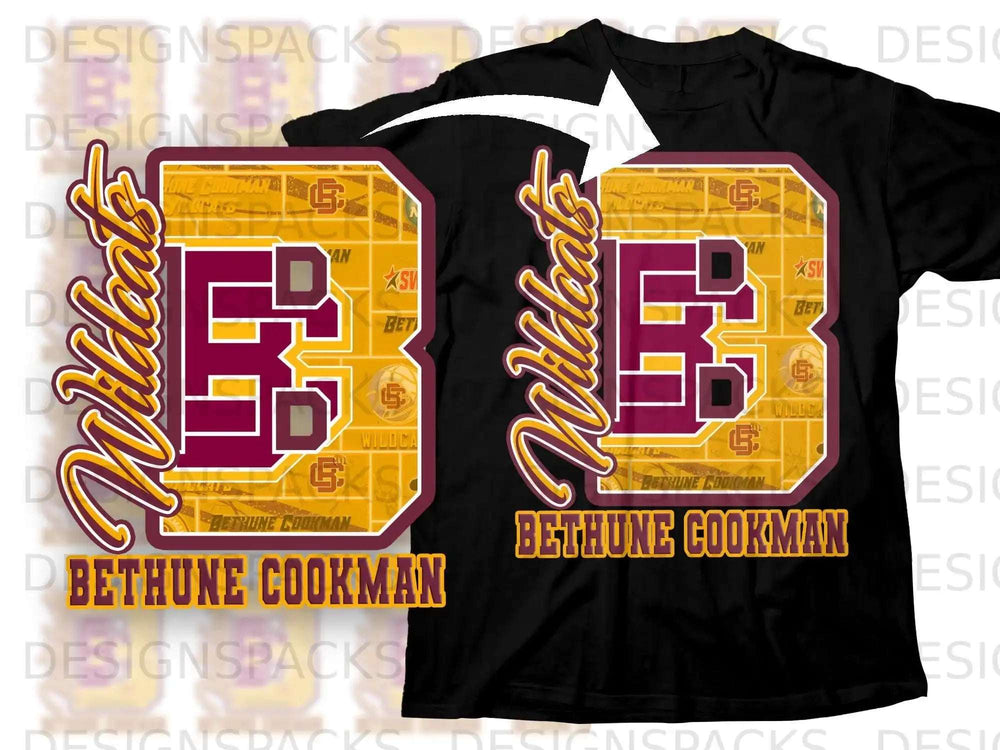 Bethune Cookman Wildcats Graphic Black T-shirt