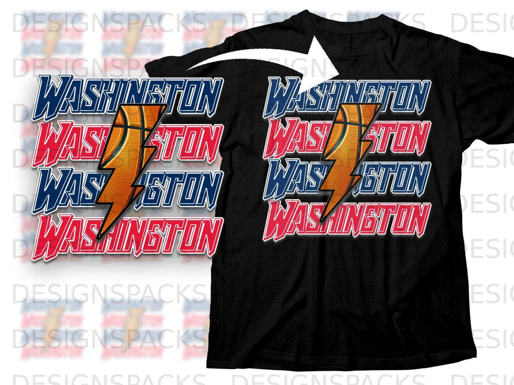 Washington Basketball Thunderbolt Graphic T-shirt