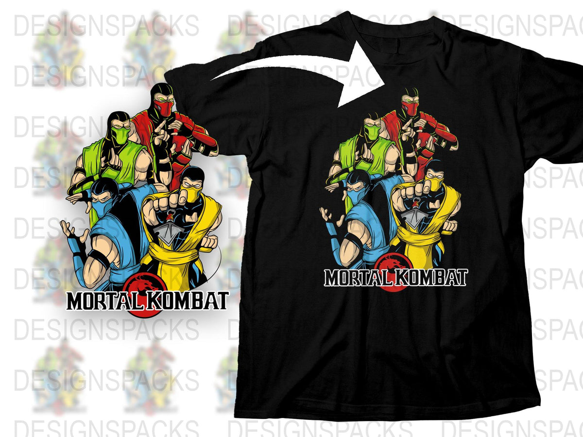 Mortal Kombat T-Shirt, Classic Video Game Characters Tee, Ninja Fighters Graphic Shirt, Gaming Apparel