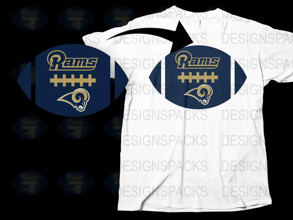 Rams Football Team T-Shirt, Vintage Sports Logo, Casual Graphic Tee, Fan Apparel Gift