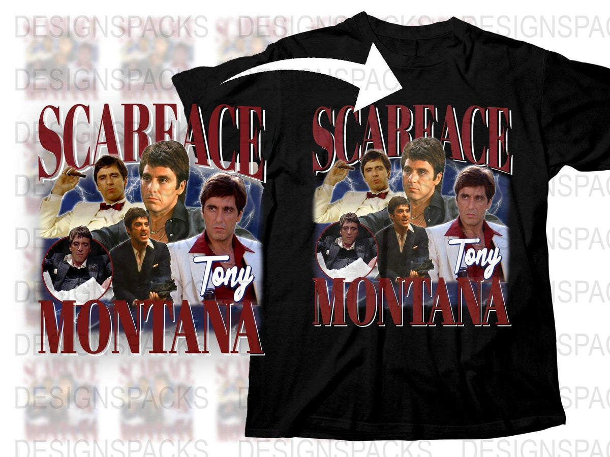 Scarface Tony Montana Al Pacino Bootleg Movie Art Png Digital Download