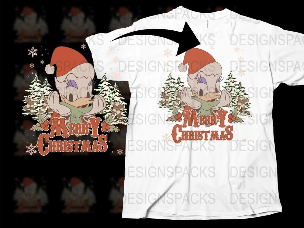 Merry Christmas T-Shirt, Cute Cartoon Reindeer Graphic, Holiday Tee, Festive Winter Apparel for All Ages