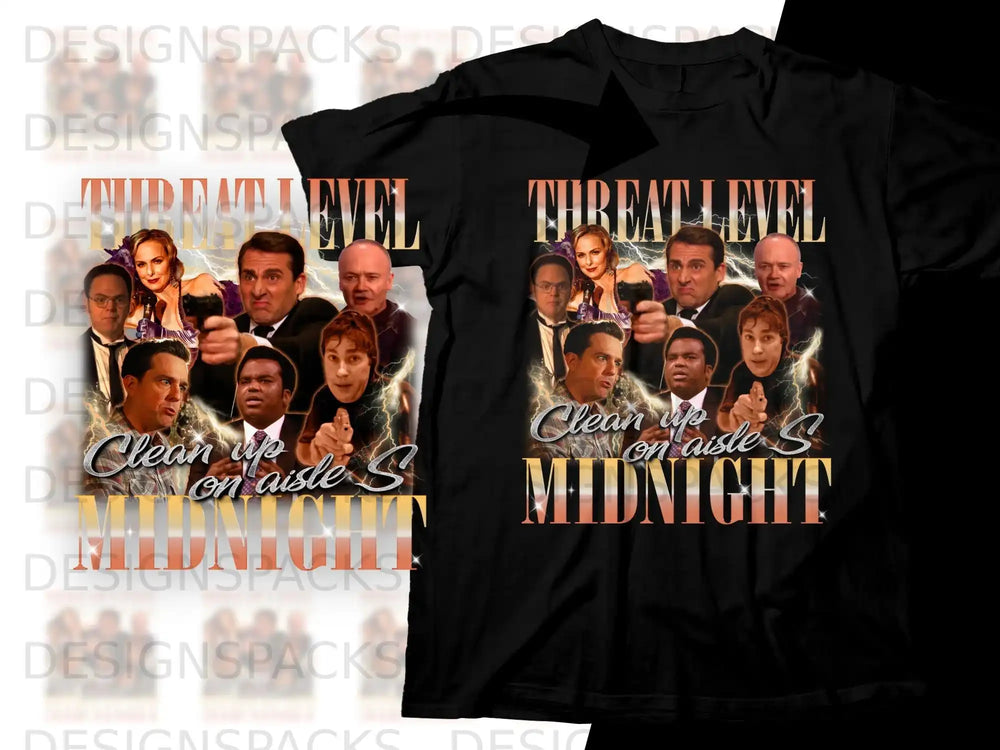 The Office cast assembles for the "Threat Level Midnight" poster.