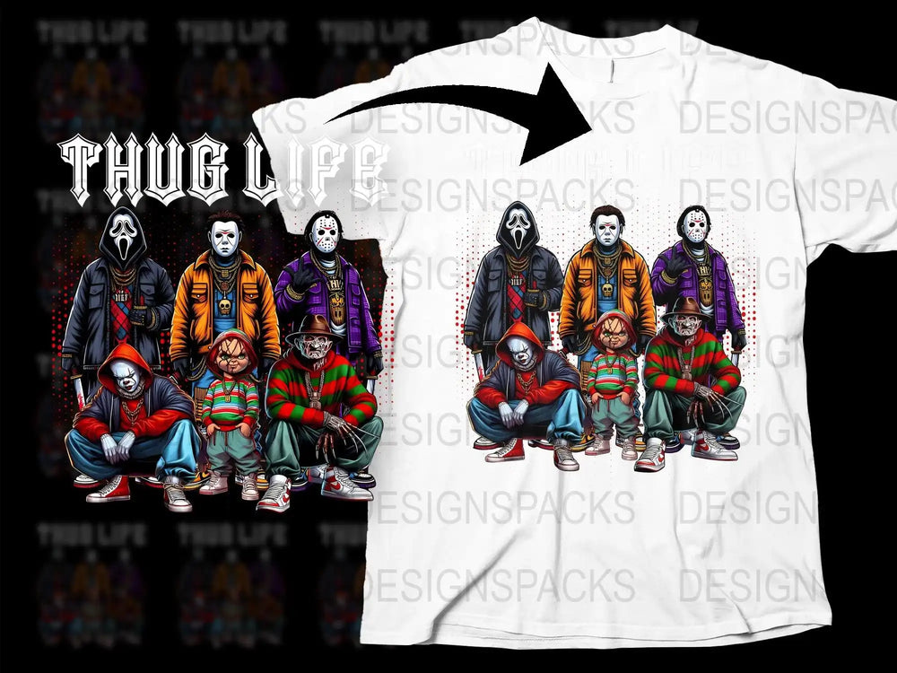 Urban Street Art T-Shirt, Colorful Thug Life Graphic Tee, Hip Hop Fashion, Men's Women's Unisex Clothing