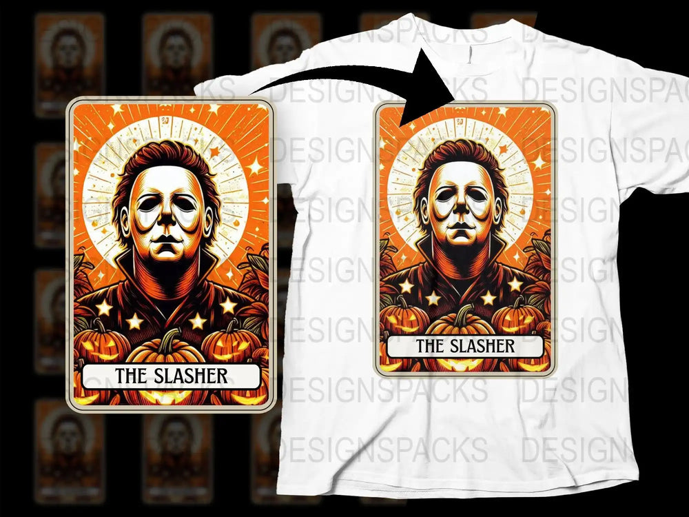 Vintage Horror Movie T-Shirt, The Slasher Graphic Tee, Halloween Pumpkin Design, Unisex Horror Fan Apparel