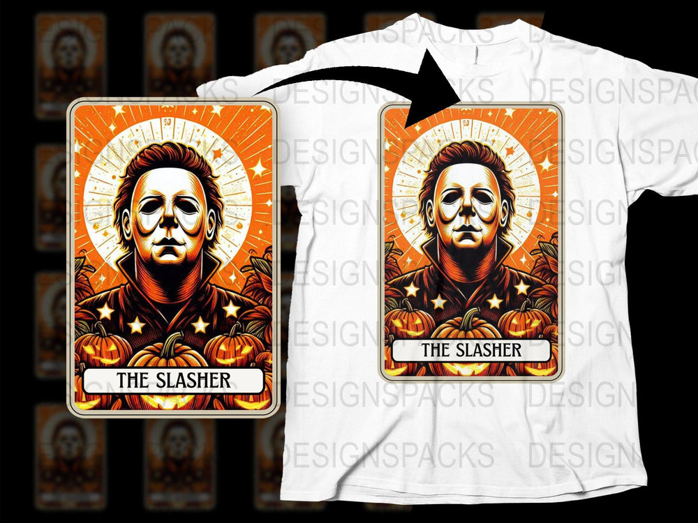 Vintage Horror Movie T-Shirt, The Slasher Graphic Tee, Halloween Pumpkin Design, Unisex Horror Fan Apparel