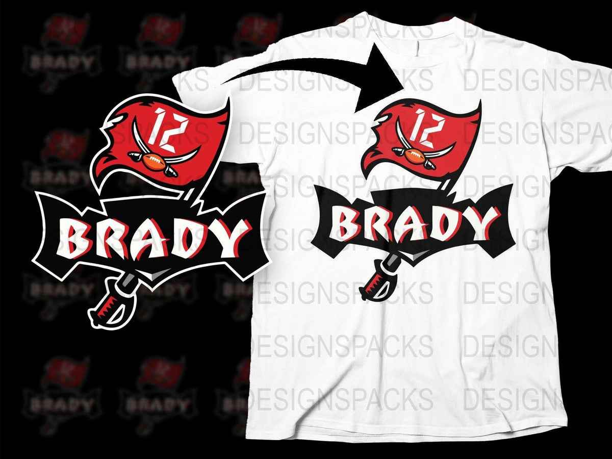 Sports Fan T-Shirt Brady Graphic Print, Casual Red and White Tee, Unisex Football Apparel Gift