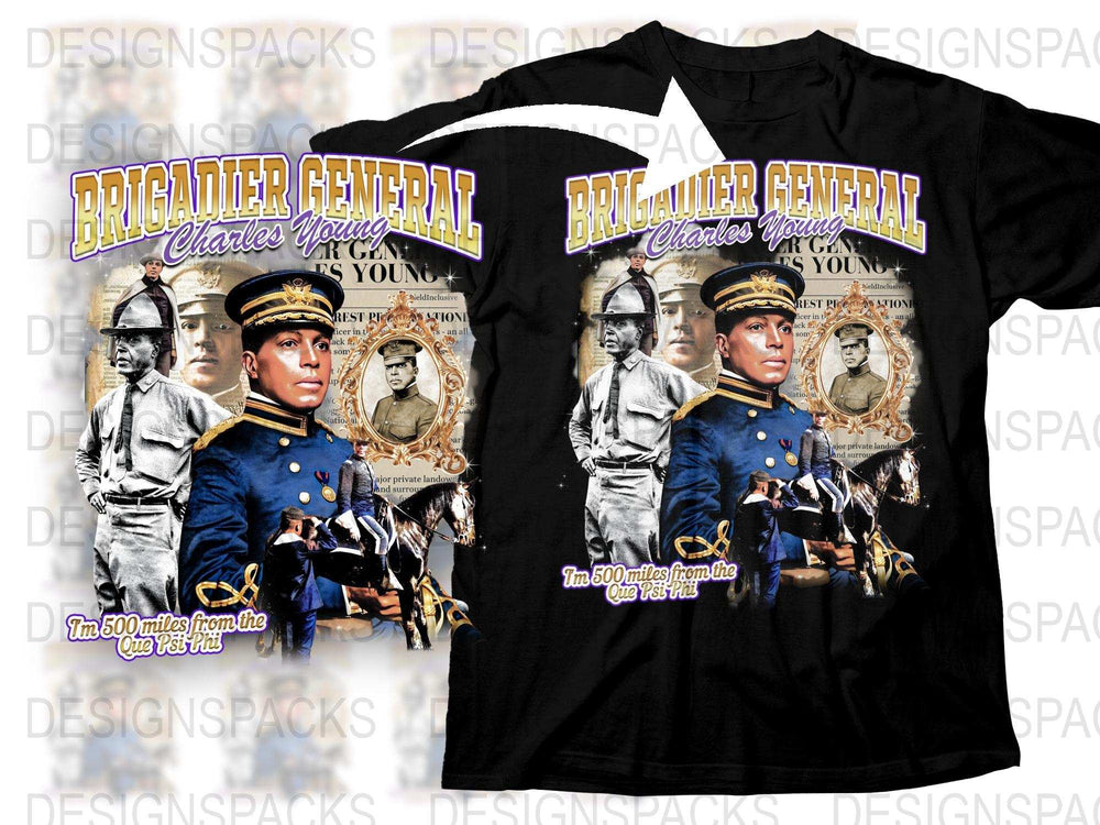 Brigadier General Charles Young Tribute T-Shirt, Historical Military Leader, Vintage Style Graphic Tee for History Buffs