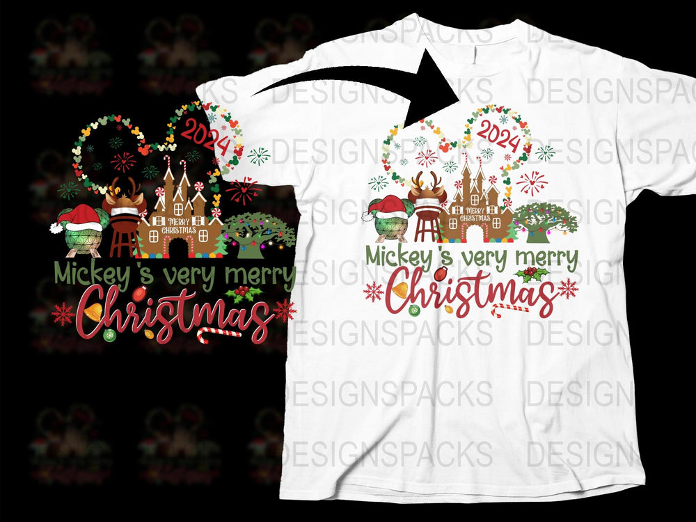 Mickey's Very Merry Christmas 2024 T-Shirt, Festive Holiday Graphic Tee, Family Matching Outfit