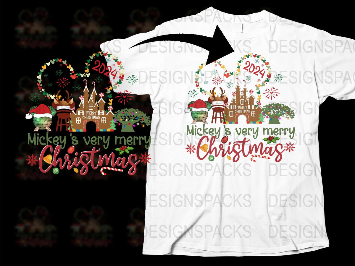 Mickey's Very Merry Christmas 2024 T-Shirt, Festive Holiday Graphic Tee, Family Matching Outfit