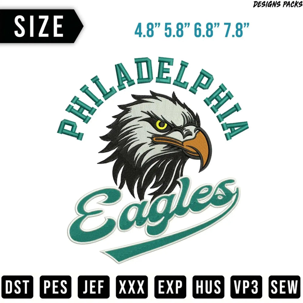 Philadelphia Eagles logo with size options and file formats.