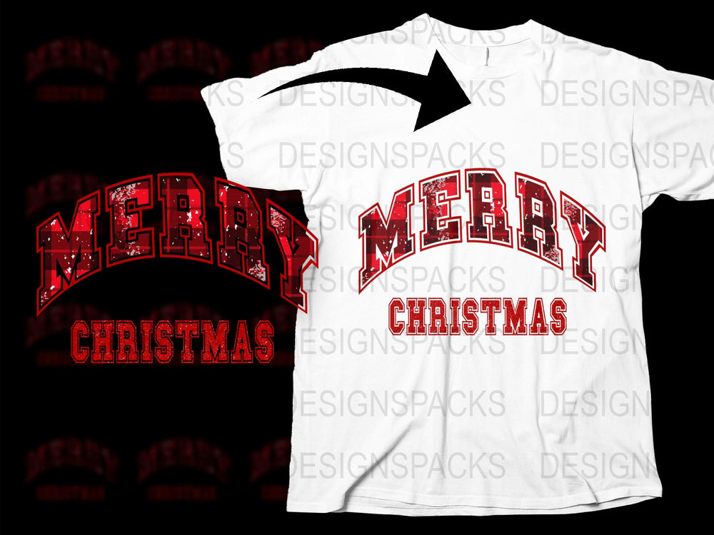 Merry Christmas Holiday T-Shirt, Festive Red and White Tee, Unisex Christmas Apparel, Gift Idea