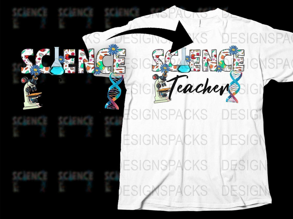 Science Teacher T-Shirt, Colorful DNA Strand Graphic, Unisex Science Tee