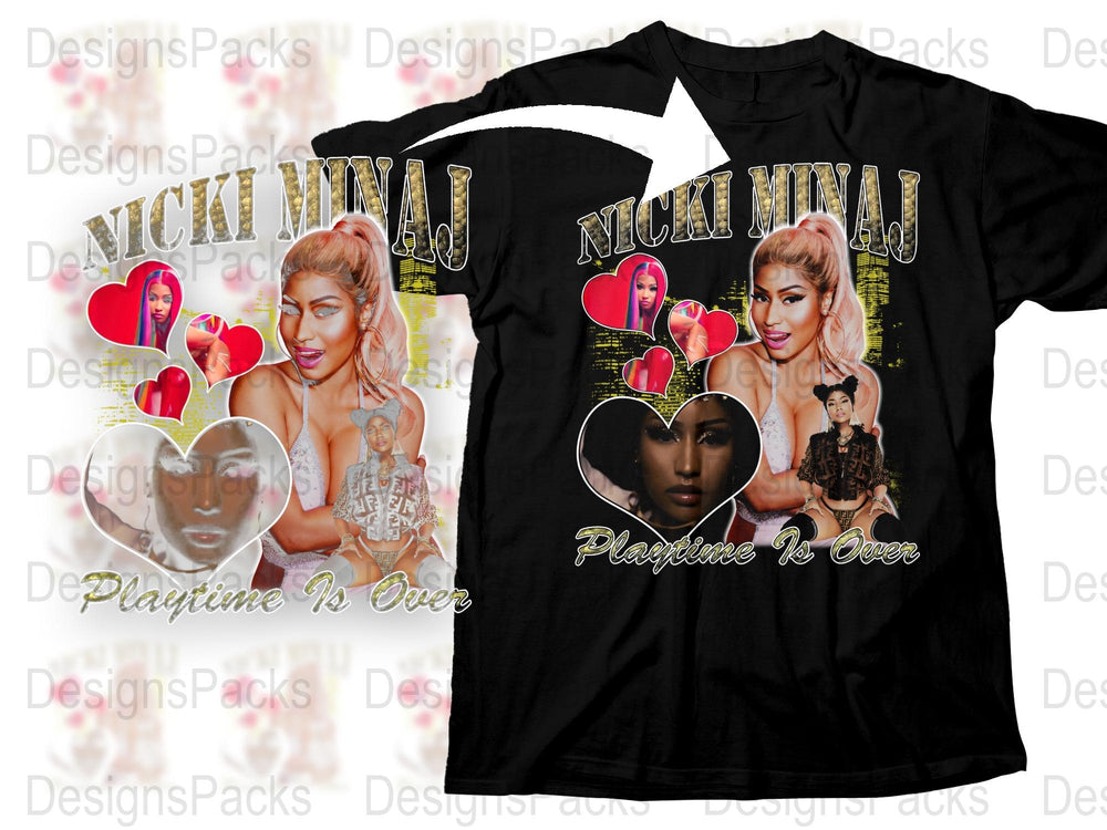 Nicki Minaj T-Shirt, Playtime Is Over Graphic Tee, Hip Hop Fan Merch, Music Inspired Fashion Top