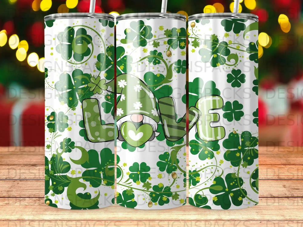 St Patrick Day Clover Gnome Love Tumbler product type